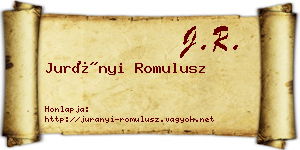 Jurányi Romulusz névjegykártya